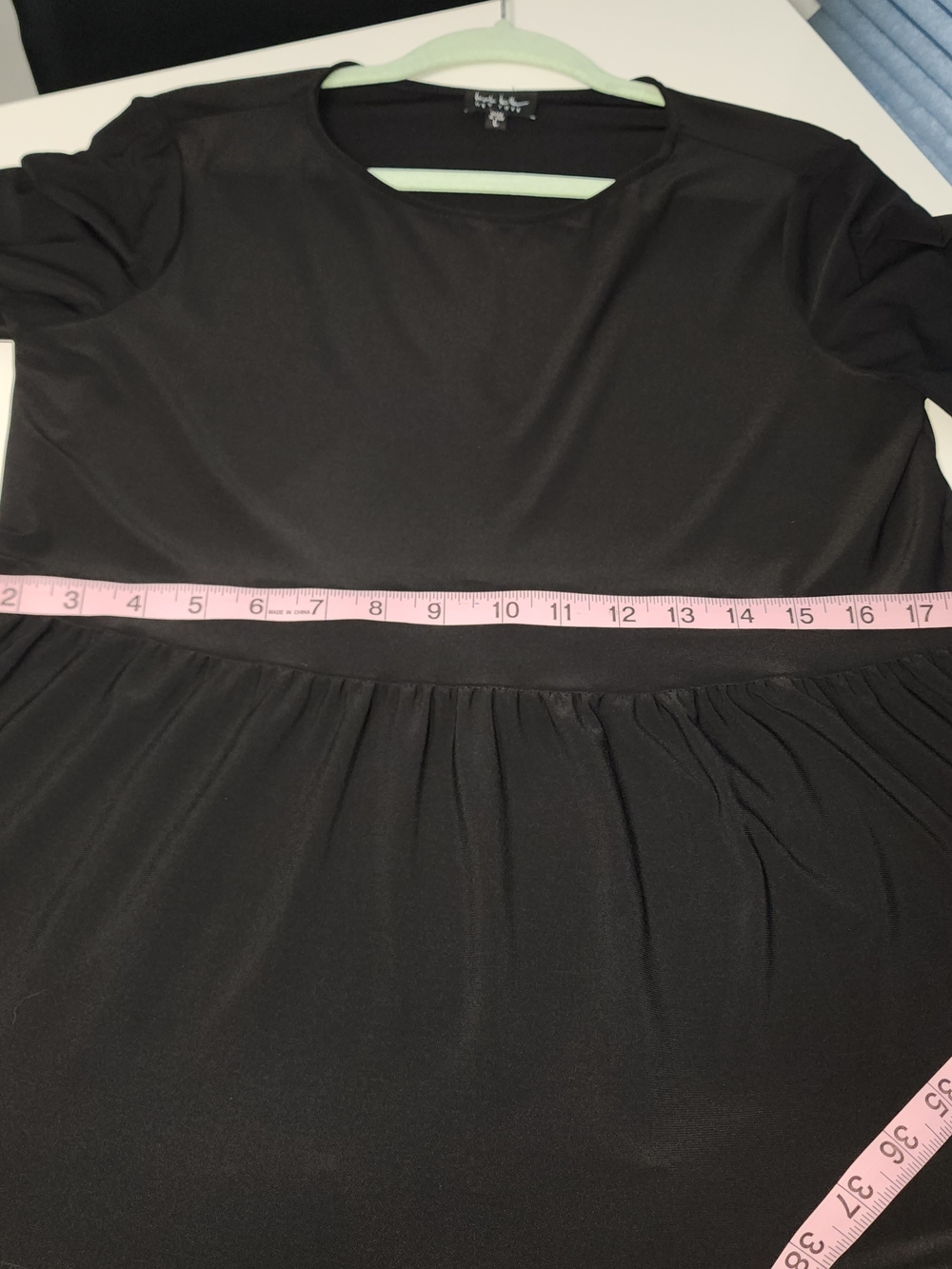 Nicole Miller Babydoll Black Scoop Neck Tiered Dress - Picture 6 of 7